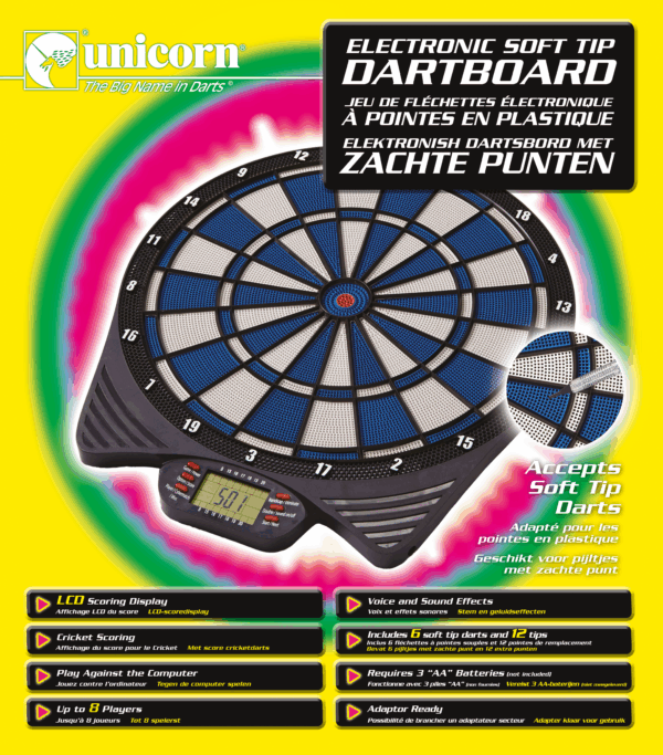 MK 2 -Electronic LCD Soft Tip Dartboard - Image 2