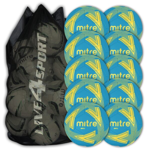Impel Blue/Yellow 10 Ball Deal Plus FREE Bag - Size 5