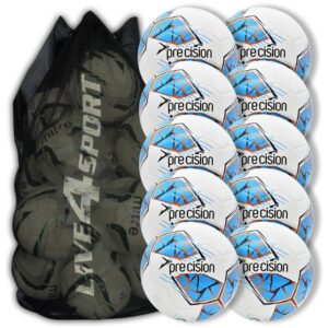 Fusion FIFA Basic Training Football White/Cyan 10 Ball Deal Plus FREE Bag