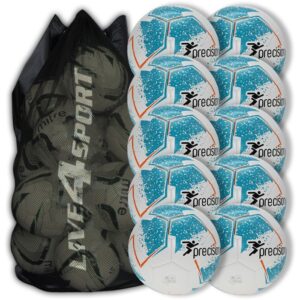 Fusion Football - White/Cyan 10 Ball Deal Plus FREE Bag