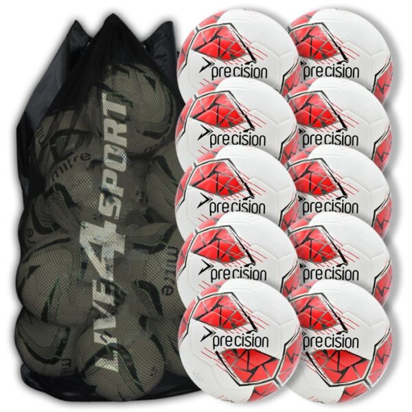 Fusion FIFA Basic Training Football White/Red 10 Ball Deal Plus FREE Bag