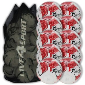 Fusion Football - White/Red 10 Ball Deal Plus FREE Bag