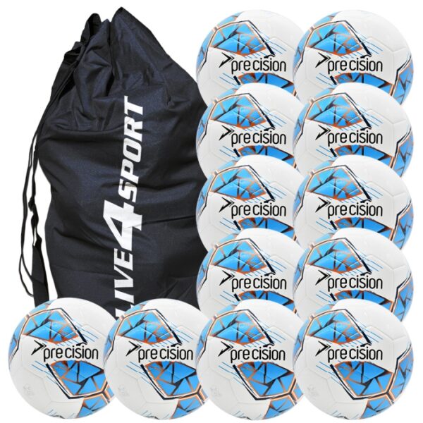 Fusion FIFA Basic Training Football 12 Ball Deal - White/Cyan
