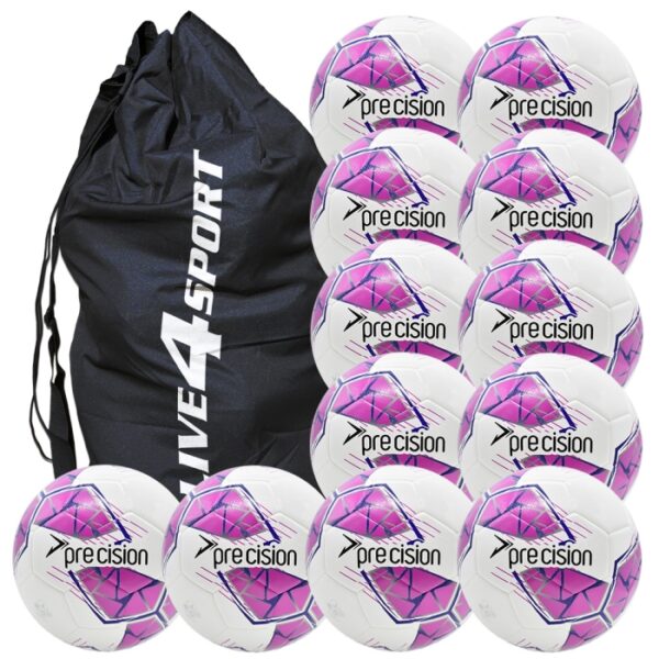 Fusion FIFA Basic Training Football 12 Ball Deal - White/Pink