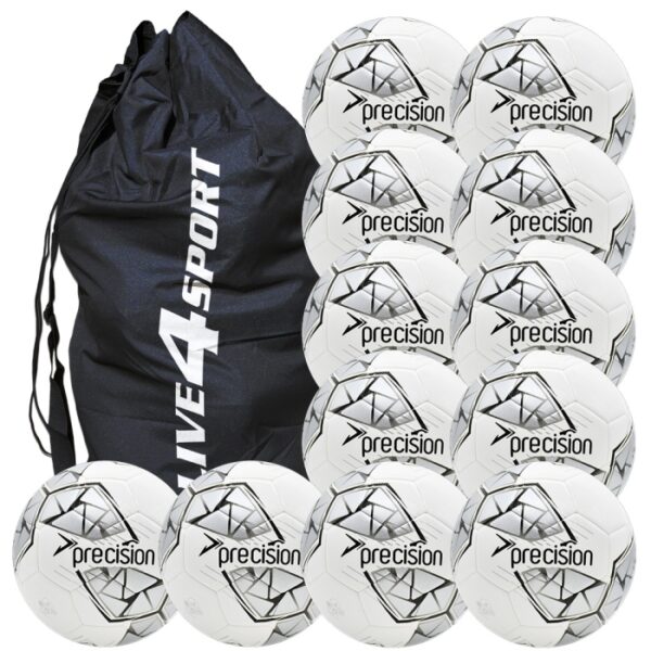 Fusion FIFA Basic Training Football 12 Ball Deal - White/Silver