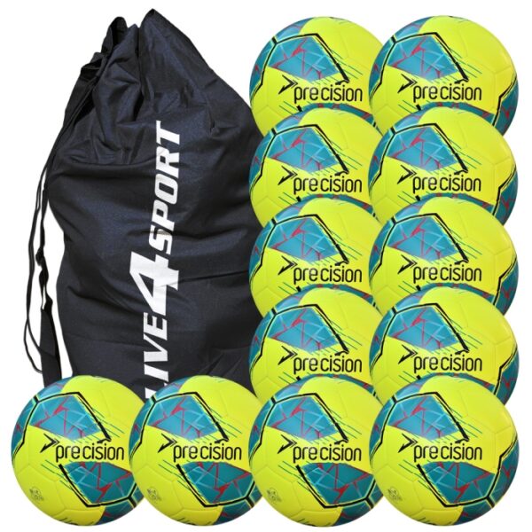 Fusion FIFA Basic Training Football 12 Ball Deal - Yellow/Teal
