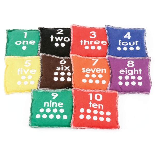 Coloured Number Bean Bags